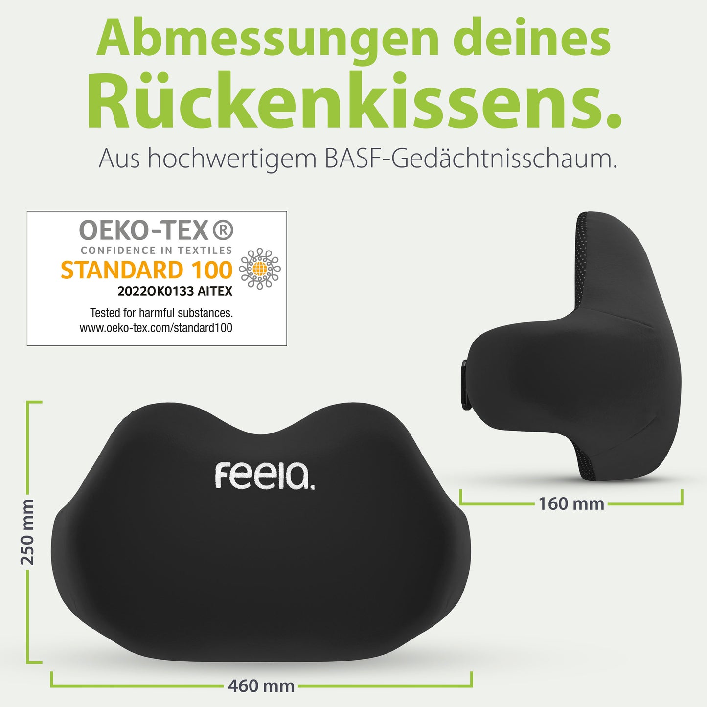 Ergonomisches Rückenkissen feela.® (Schwarz) NEU