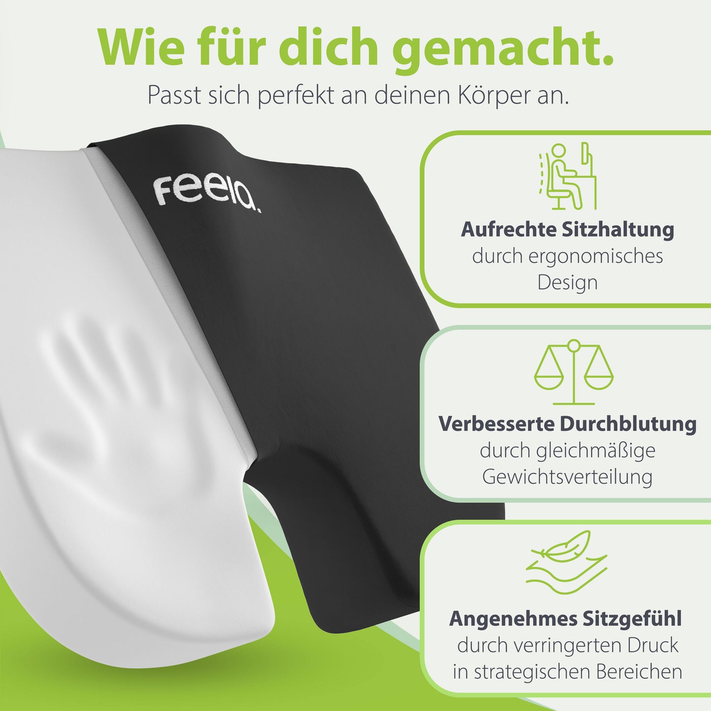 Orthopädisches Keilkissen feela.® (Schwarz) NEU