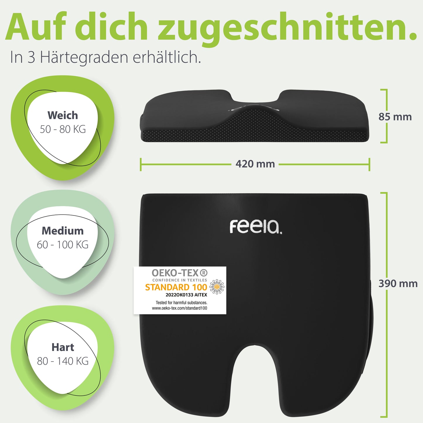 Orthopädisches Keilkissen feela.® (Schwarz) NEU