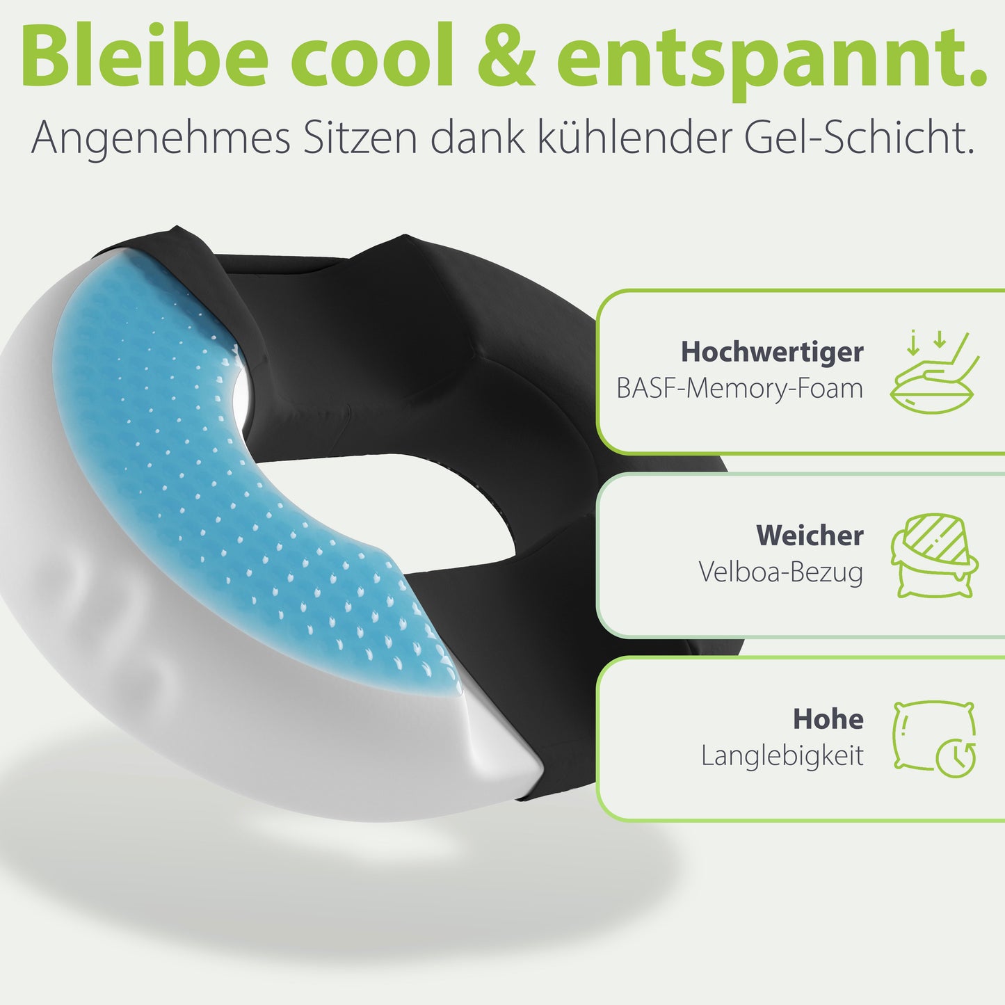 Orthopädischer Sitzring feela.® (Schwarz) NEU